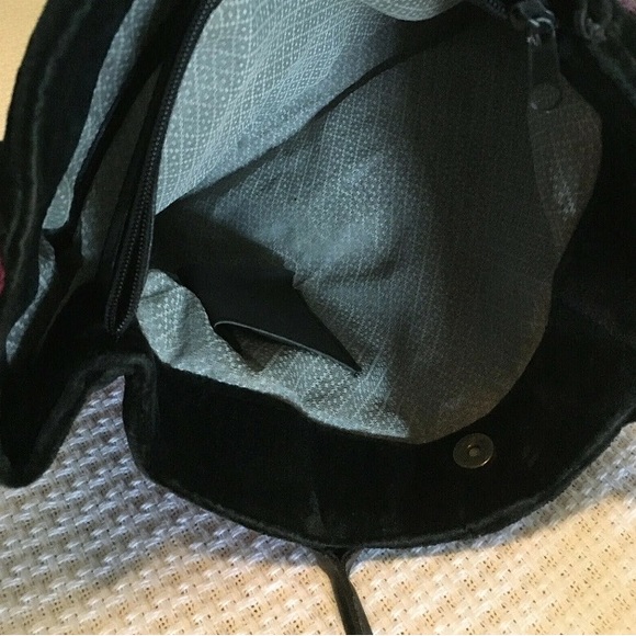 Galeri Cengiz Collections Embroidered Shoulder Hand Bag Velvet Leather M - Picture 5 of 8